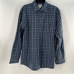 CARHARTT PLAID LONG SLEEVE BUTTON DOWN BLUE COLLAR LARGE